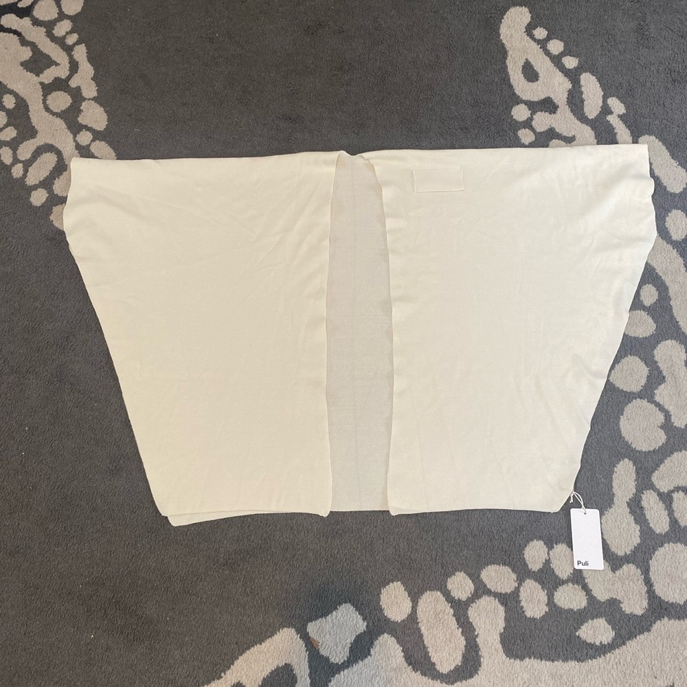 NWT Ivory Open-Front Knit Shawl